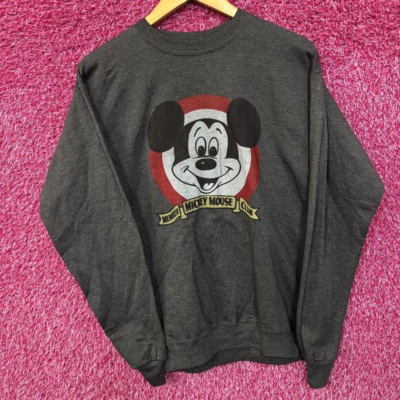 Disney Parks Mickey Mouse Club Member Gray Sweatshirt Small - Picture 3 of 5